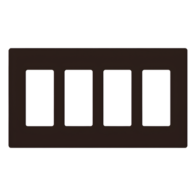 Placa de pared Claro / 4 espacios / café brillante (BR) / 21.3 x 11.9 cm, perfil 7.6 mm / sin tornillos / compatible con Caseta | SIERRA STORE