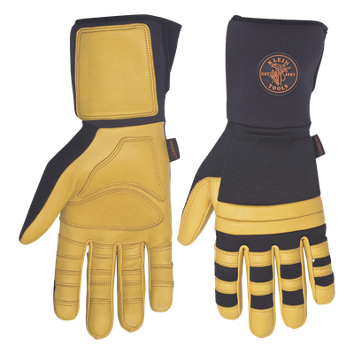 Guantes de Trabajo para Liniero / Cuero Blando / Nudillos Acolchados Doble Fila / Neopreno 4'' (102 mm) / Talla Grande | SIERRA STORE