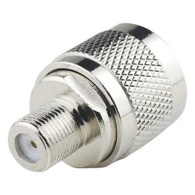 Adaptador Coaxial RF / N Macho a F Hembra / Montaje en Línea / Bronce Niquelado / Contacto Oro / Teflón / -20℃ a 80℃ | SIERRA STORE