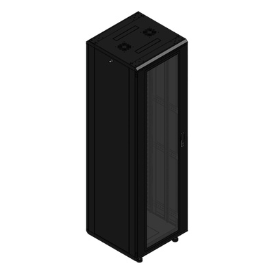 Gabinete Rack de Piso / 42U / 19 Pulgadas / Carga 1000 kg / Puerta Cristal Frontal / 600x605x1990 mm | SIERRA STORE