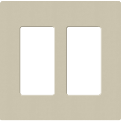Placa de pared de 2 espacios sin tornillos visibles, acabado satinado color CY, para atenuadores, apagadores y controles Lutron de | SIERRA STORE