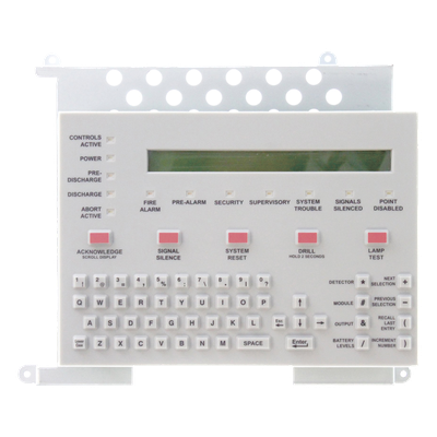 Teclado LCD para Panel de Incendio / Pantalla Retroiluminada 80 Caracteres / Teclado QWERTY / 12 LEDs de Estado / Español / Serie ONYX | SIERRA STORE