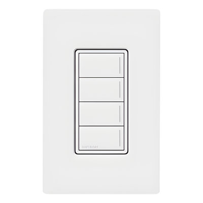 Botonera Híbrida / 4 Botones de Escena / Dimmer Integrado / LED de Ubicación / FASS Frontal / RadioRA 3 | SIERRA STORE