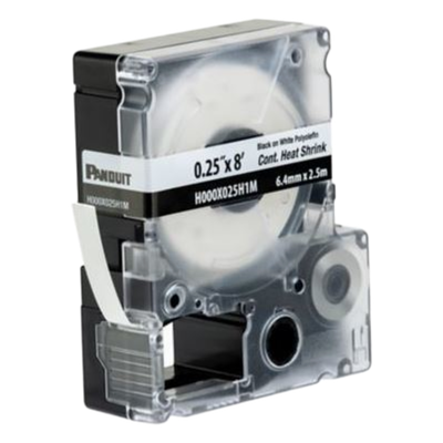 PANDUIT H000X025H1M - Casete de Etiquetas / Tubo Termocontráctil / 6.4 mm (0.25 in) Ancho / 2.4 m (7.87 ft) Largo / Calibre 22-18 AWG | SIERRA STORE
