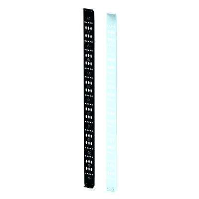 Organizador Vertical para Amarre de Cables / Acero Dulce / 2068 x 122 x 19 mm (81.4 x 4.8 x 0.75 in) / Negro Intenso RAL 9005 / | SIERRA STORE