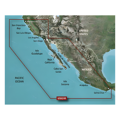 Carta Náutica Electrónica / Cobertura California a Puerto Vallarta / Gráficos Costeros de Alta Precisión / Auto Ruta por Profundidad / | SIERRA STORE