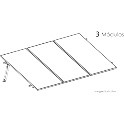 Estructura de Montaje Fotovoltaico / Losa Plana / Configuración 1x3 / Viento 170 km/h / Inclinación 10° / Rieles E-O 3.55 m (11.65 ft) | SIERRA STORE
