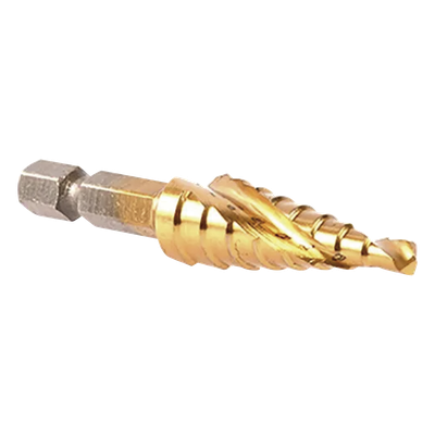 Broca escalonada espiral de hss-ti 4-12 mm zanco de 1/4" hexagonal. | SIERRA STORE