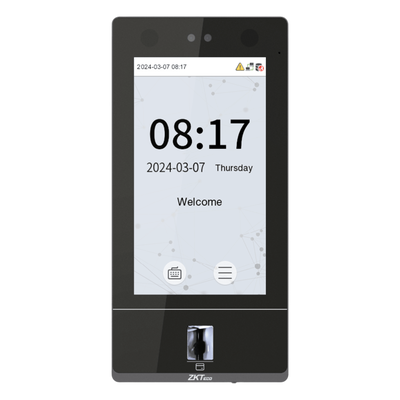 Terminal Biométrica Facial / Pantalla Táctil 7" / 50,000 Usuarios / 10,000 Huellas en Vidrio / IP65 / Wi-Fi 6 / Videoportero SIP 2.0 | SIERRA STORE