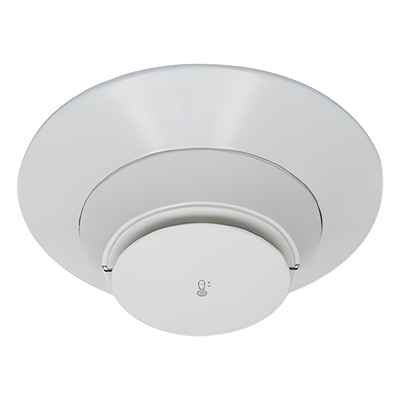 Detector Térmico Direccionable / Activación Fija 57 °C (135 °F) / Tecnología SK / 15 a 32 VDC / Base Incluida / Color Blanco | SIERRA STORE