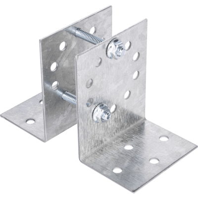 Base Multiposición para postes de paso o esquina / Acero Galvanizado Cal. 12 / 0.36 kg / Kit de Tornillería Incluido / Compatible con | SIERRA STORE