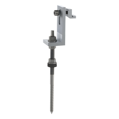 Soporte L para riel 7 con tornillo  M10*200 para techo de lamina | SIERRA STORE
