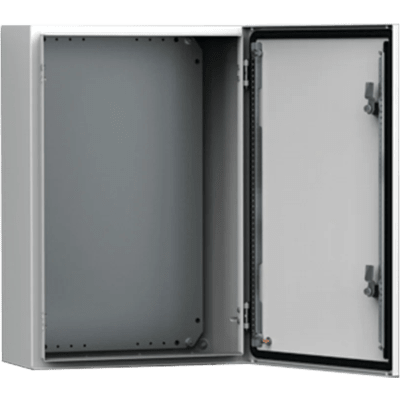 Gabinete Mural MAS 500 x 500 x 210 mm (19.7 x 19.7 x 8.3 in) / IP66 / NEMA 4/12/13 / IK10 / Acero Dulce 1.5 mm / Platina de Montaje | SIERRA STORE