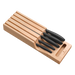 Portacuchillos de Cajón / Madera de Haya Suiza / 5 Cuchillos / Polipropileno Negro / 435 x 148 x 65 mm | SIERRA STORE