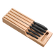 Portacuchillos de Cajón / Madera de Haya Suiza / 5 Cuchillos / Polipropileno Negro / 435 x 148 x 65 mm | SIERRA STORE