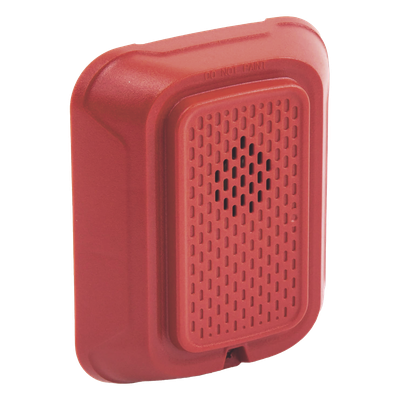 Sirena de Notificación para Pared / 88+ dBA / 12 o 24 Vcd / Tono y Volumen Seleccionables / Diseño Enchufable / Color Rojo | SIERRA STORE