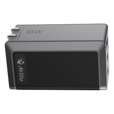 Cargador de Red GaN III / 65 W / 3 Puertos USB-C y USB-A / PD 3.0 y QC 4.0 / Enchufe Plegable / Protección 6 Capas | SIERRA STORE