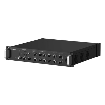 HIKVISION DS-QAZ1A1000G1-VB4 - Amplificador de Red / 4 Zonas 250W / Salida 100V/70V / Bluetooth 5.0 / Entrada de Alarma / Síntesis de | SIERRA STORE