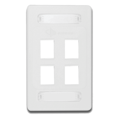 SIEMON 10GMX-FPS04-02B - Placa de Pared Modular 10G MAX de 4 Salidas, Color Blanco, Versión Bulk (Sin Empaque Individual) | SIERRA STORE