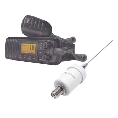 Kit de radio marina con antena de fibra de vidrio / 25W / GPS integrado / IPX4 / Cable 4.5 m (14.8 ft) | SIERRA STORE