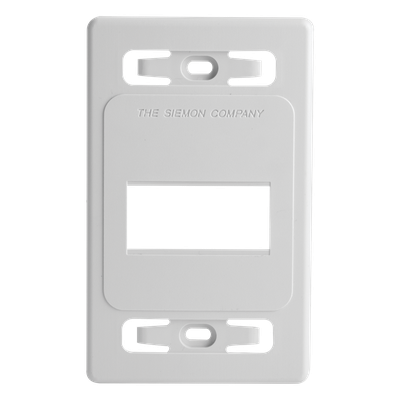 SIEMON MX-FP-S-03-02 - Placa de Pared Modular / 3 Salidas / Single Gang / Color Blanco / Compatibilidad MAX, Z-MAX Blindados y TERA | SIERRA STORE
