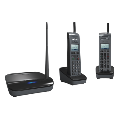 Sistema Telefónico Inalámbrico SIP / 902-928 MHz / 10 Cuentas SIP / 4 Llamadas Simultáneas / Cobertura 6 Pisos / Base + 2 Teléfonos | SIERRA STORE
