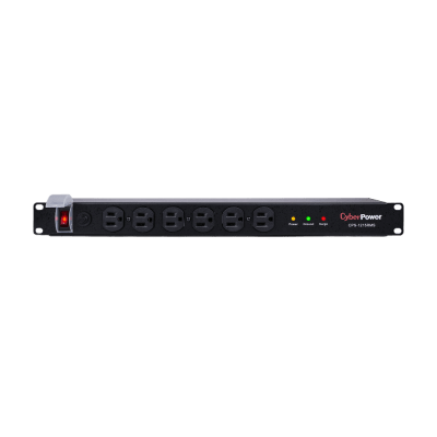 PDU Básico Para Distribución de Energía con Supresor de Picos, Con 12 Tomas NEMA 5-15R Traseras, 1UR, 15 Amp, 120 Vca, 180...