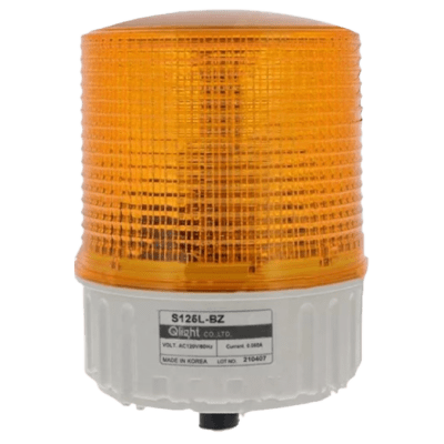 Luz estroboscópica LED Ámbar, 110 VCA de Montaje en Panel / Selección de Función Steady/Flashing con Buzzer de 90 dB integrado | SIERRA STORE