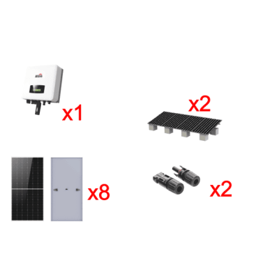 Kit Solar Interconexion 5kW 220Vca / Inversor AFORE / 8 Paneles de 640W / Montaje Incluido - AFORE