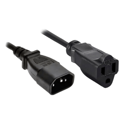 Cable de Alimentación / Conector C14 / Enchufe Estándar US / 60 cm (23.6 in) / Negro / Compatible NEO | SIERRA STORE