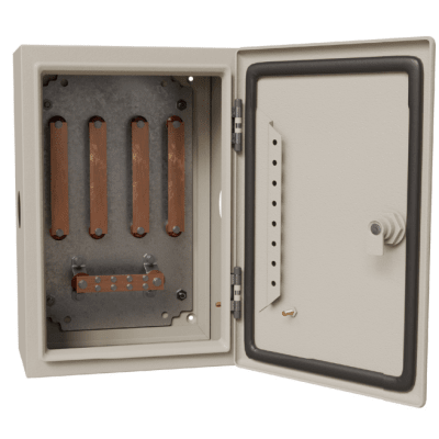 Gabinete de Distribución Eléctrica / 940 A / 4 Soleras de Cobre / 100 x 80 x 30 cm (39.4 x 31.5 x 11.8 in) / Acero al Carbono / | SIERRA STORE