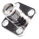 Conector SMA Hembra / Montaje Panel Cuadrado 12.7 mm (0.5 in) / 4 Perforaciones 8.64 mm (0.34 in) / Soldable / Níquel-Oro-PTFE | SIERRA STORE