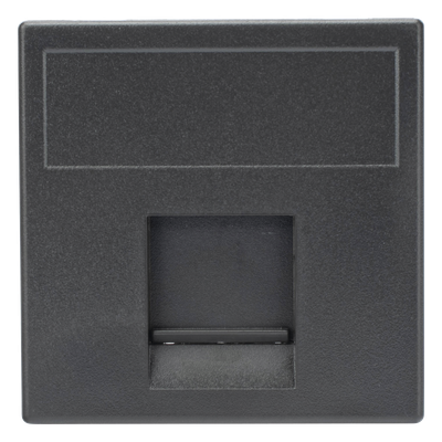 Módulo de Placa / 1 Espacio Keystone RJ45 / Guardapolvo Integrado / Acabado Grafito RAL 7021 / 45 × 45 mm / Compatible Cajas Teleblock | SIERRA STORE