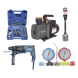 Kit profesional / Bomba de vacío 2 etapas / Manómetro / Kit abocardado / Rotomartillo / Broca / 5.5 CFM / 1/2 HP / 330x120x230 mm / | SIERRA STORE
