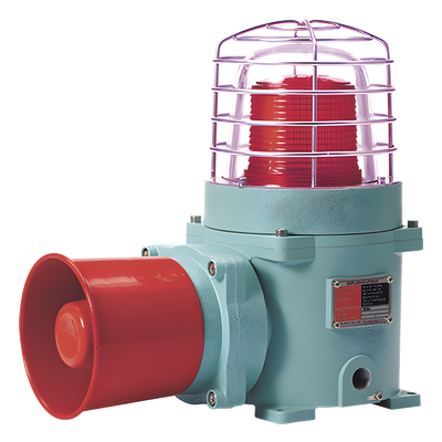Baliza LED con sirena electrónica / Rojo fijo/flasheante / 120 dB / 24 VCD / IP66 / Zona peligrosa Ex db IIC T6 Gb | SIERRA STORE