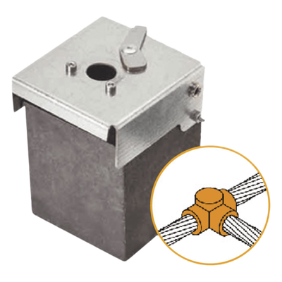 Soldadura Exotérmica / Unión T Horizontal / 1/0 AWG (50 mm²) / 50 Soldaduras / Grafito con Tapa Electrogalvanizada | SIERRA STORE