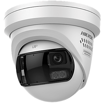 HIKVISION DS-2CD2387G3P-LIS2UY/SL - [PROTECCIÓN ACTIVA] Turret IP Panorámica 8 Megapíxel / 2 Lentes 4 mm (180°) / Imagen a Color 24/7 | SIERRA STORE