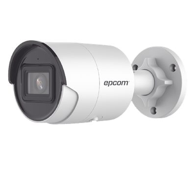 EPCOM XB24S - Cámara Bala IP / 4 Megapixel / Lente 2.8 mm / IR EXIR 40 m (131.2 ft) / WDR 120 dB / IP67 / PoE / Audio / AcuSense | SIERRA STORE