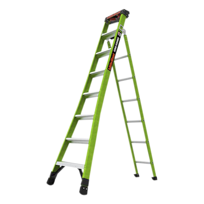 Escalera Combinada 3 en 1 / Fibra de Vidrio / 2.44 m (8 ft) / Capacidad 170 kg (375 lb) / Almohadilla Giratoria / No Conductora | SIERRA STORE