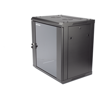 HIKVISION DS-XS6412-S/B - Gabinete de Pared y Piso / 12U Rack 19" / Cristal Templado / Carga 40 kg / Laterales Desmontables / 600 x | SIERRA STORE