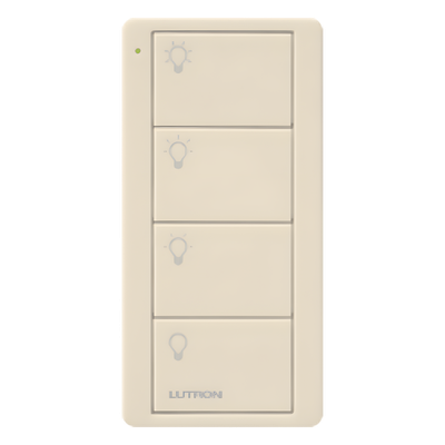 Control Pico / 4 botones / inalámbrico a pilas / RF Clear Connect 431-437 MHz / Gloss Light Almond / Caseta, RadioRA 2, HomeWorks QS | SIERRA STORE