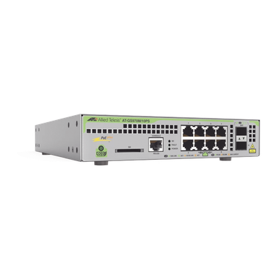 Switch PoE+ Administrable / 8 Puertos Gigabit / 2 SFP Uplink / 124 W PoE / Capa 3 | SIERRA STORE