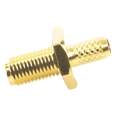 Conector SMA Hembra Inverso de Chasis en D Plano, Anillo Plegable para Cable RG-142/U, Oro/ Oro/ Teflón. | SIERRA STORE