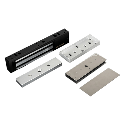 Kit de Control de Acceso / Chapa Magnética 600 lbs (272 kg) / Montaje en U para Puerta de Cristal / Uso Interior / UL / Aluminio | SIERRA STORE