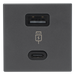 Módulo de Carga USB Doble / 30W PD+QuickCharge / USB-A + USB-C / 45x45 mm / Grafito | SIERRA STORE