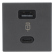 Módulo de Carga USB Doble / 30W PD+QuickCharge / USB-A + USB-C / 45x45 mm / Grafito | SIERRA STORE