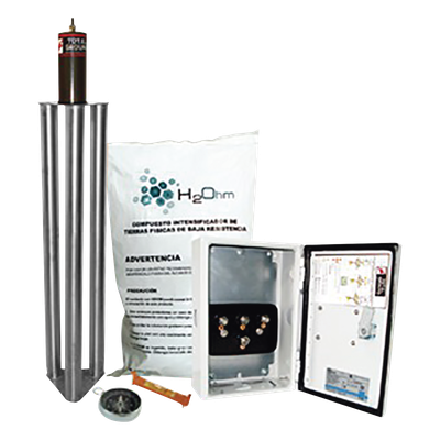 Kit de Puesta a Tierra / 100 A / Electrodo Acero Inoxidable / Filtro LCR / Compuesto H2Ohm / 1/2" Borne | SIERRA STORE