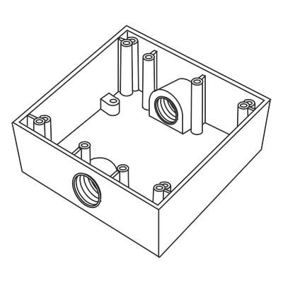 Caja Cuadra a Prueba de Intemperie / 3/4" (19 mm) / 2 Salidas NPT / Volumen 492 cm³ / IK09 / Aluminio Diecast | SIERRA STORE