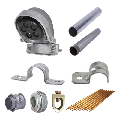Kit de Acometida Eléctrica / Mufa 1-1/4' / Tubo Pared Gruesa 3 m (9.84 ft) / Varilla Tierra 1.5 m (4.92 ft) / 10 Piezas | SIERRA STORE