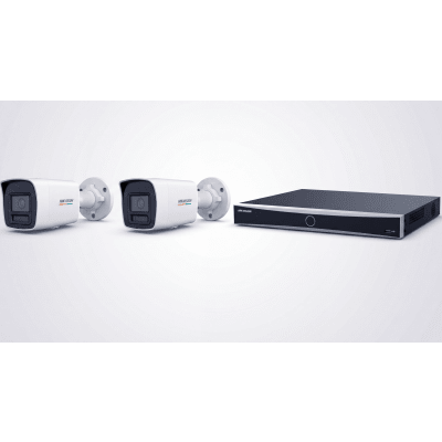HIKVISION ACUKIT2CAM - Kit NVR IP / 8 Canales / 8 Puertos PoE+ / 2 Cámaras Bullet 4 MP / ColorVu 3.0 / Luz Dual 30 m (98.4 ft) / | SIERRA STORE